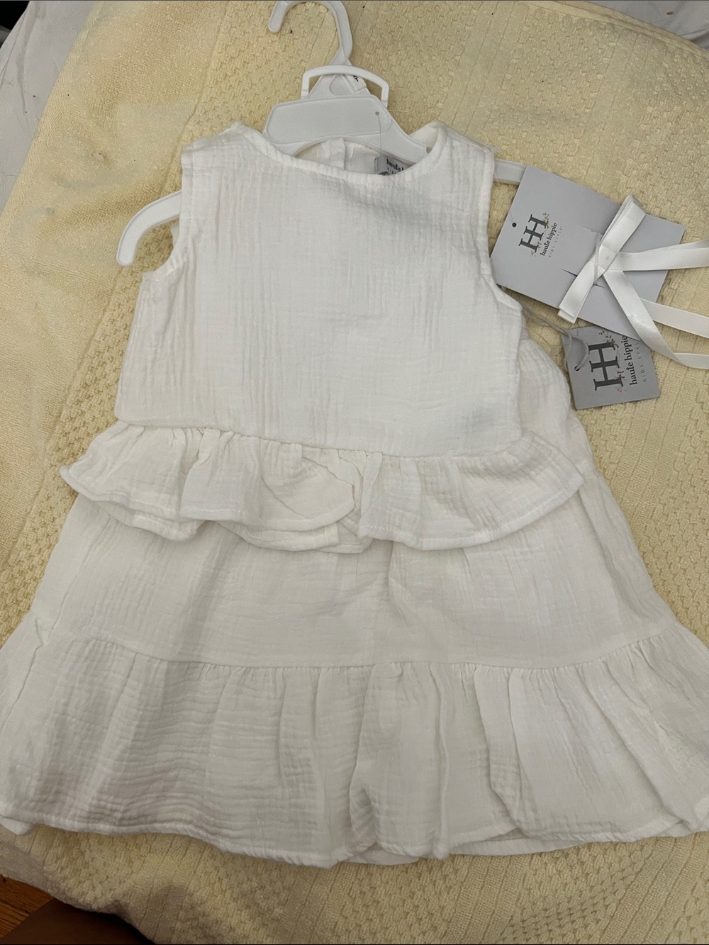 Haute Hippie Ivory Ruffle Tiered Girls Dress